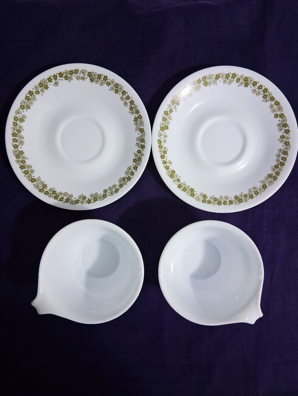 Vintage Corelle Spring Blossom Crazy Daisy Teacup & Saucer Sets Green Pair - Picture 6 of 7